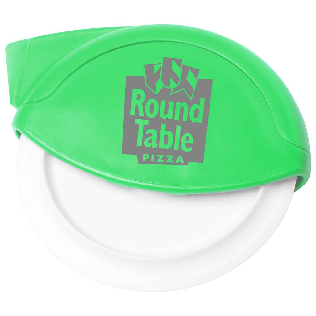 Dishwasher safe pizza cutter with white blade