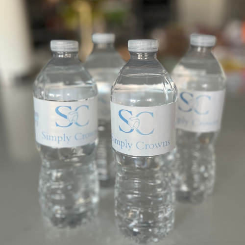 Water bottle with personalized information for branding, networking, promotion, and fun events