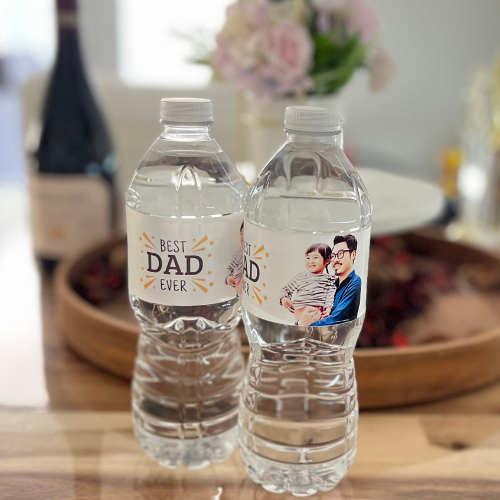Water bottle with personalized information for branding, networking, promotion, and fun events