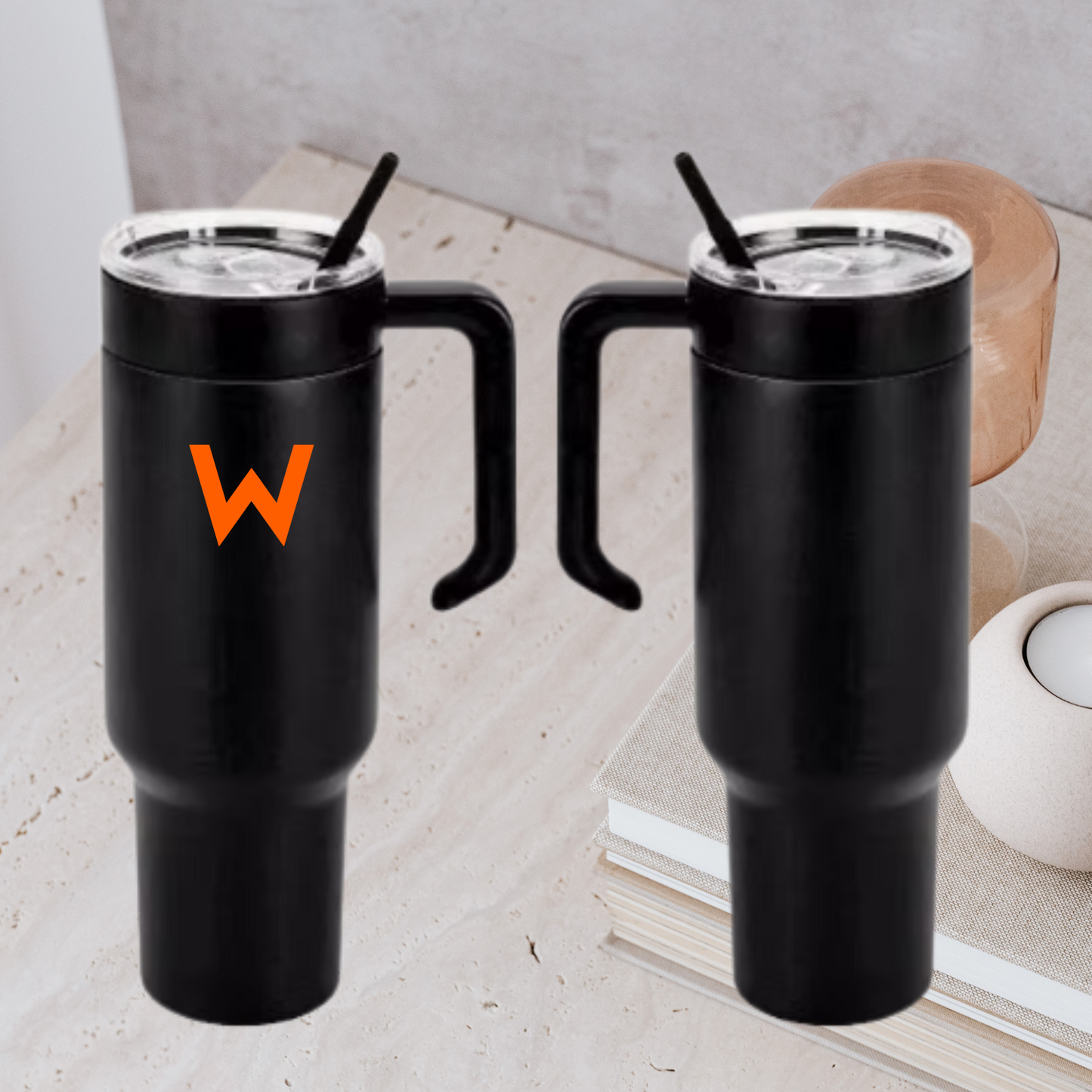 Tumbler - 40 oz w/ straw and handle