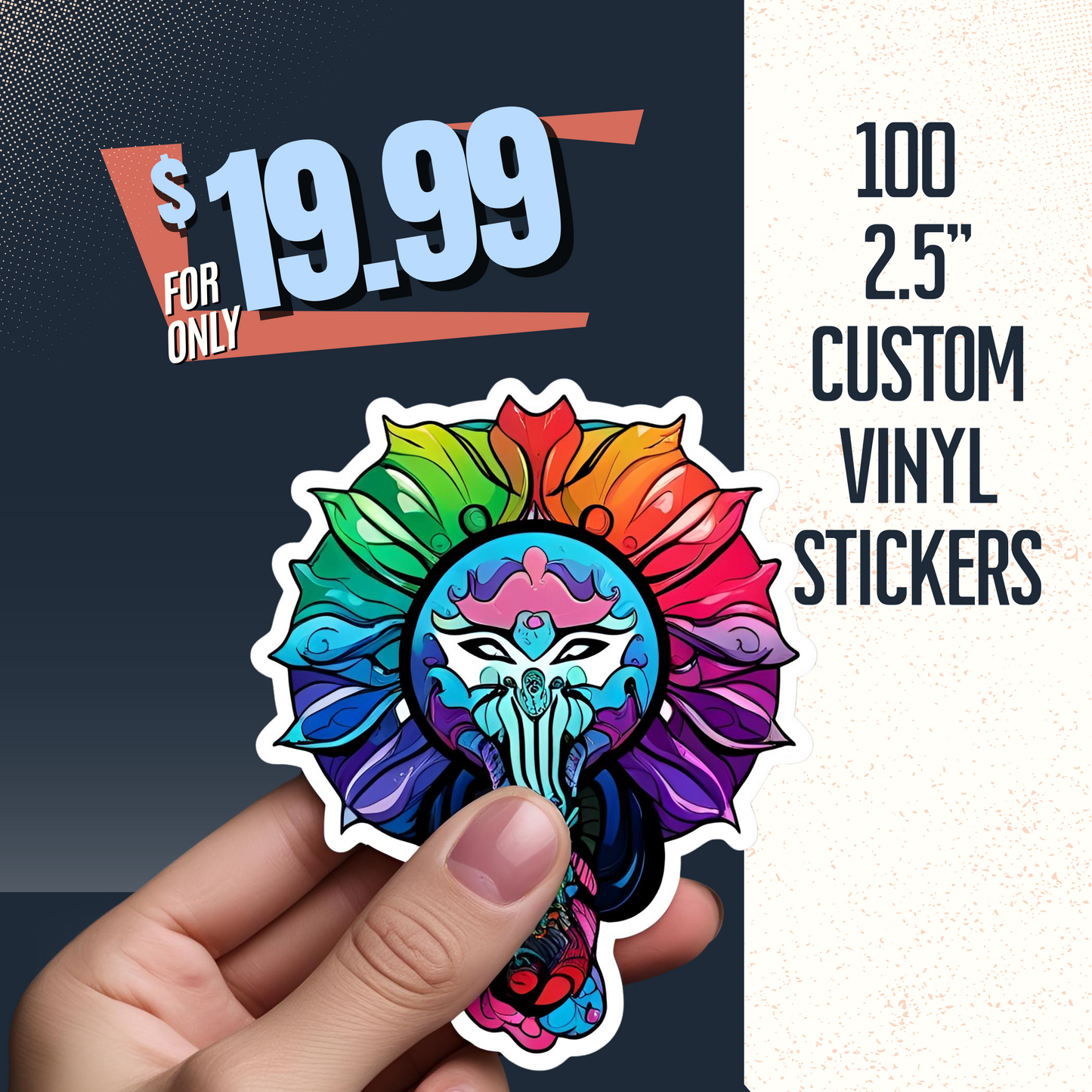 100 2.5" Custom Vinyl Stickers / Labels (die cut )