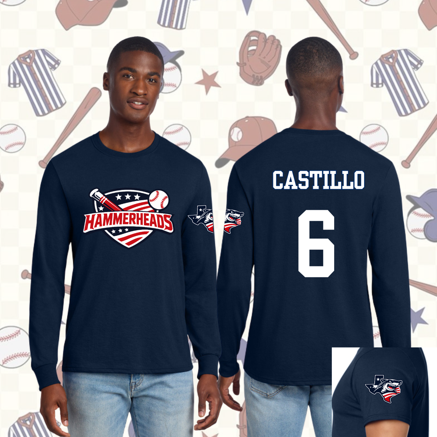 Team Jersey T-Shirts - Hammerheads (Baseball)