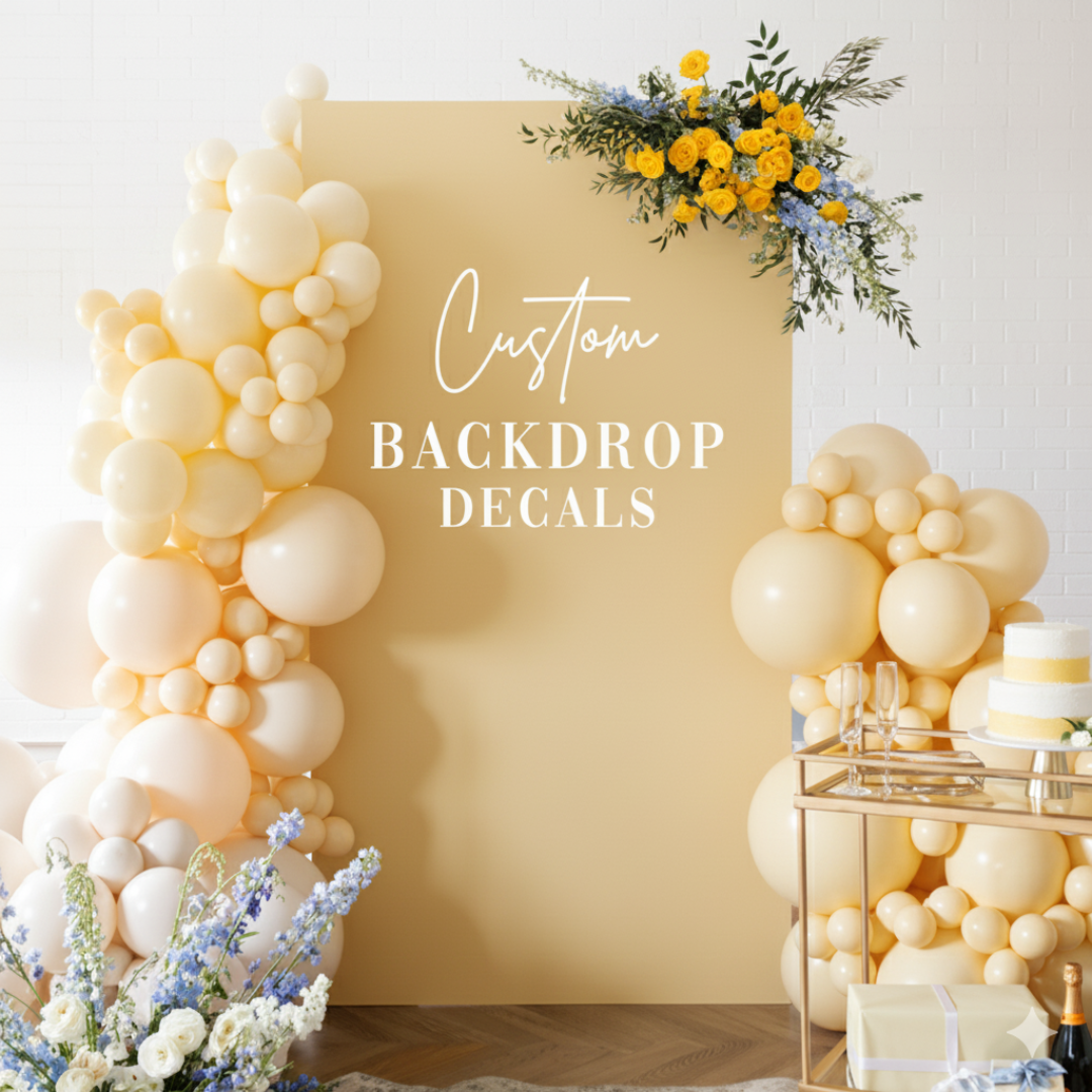 Custom balloon and floral backdrop for celebrations