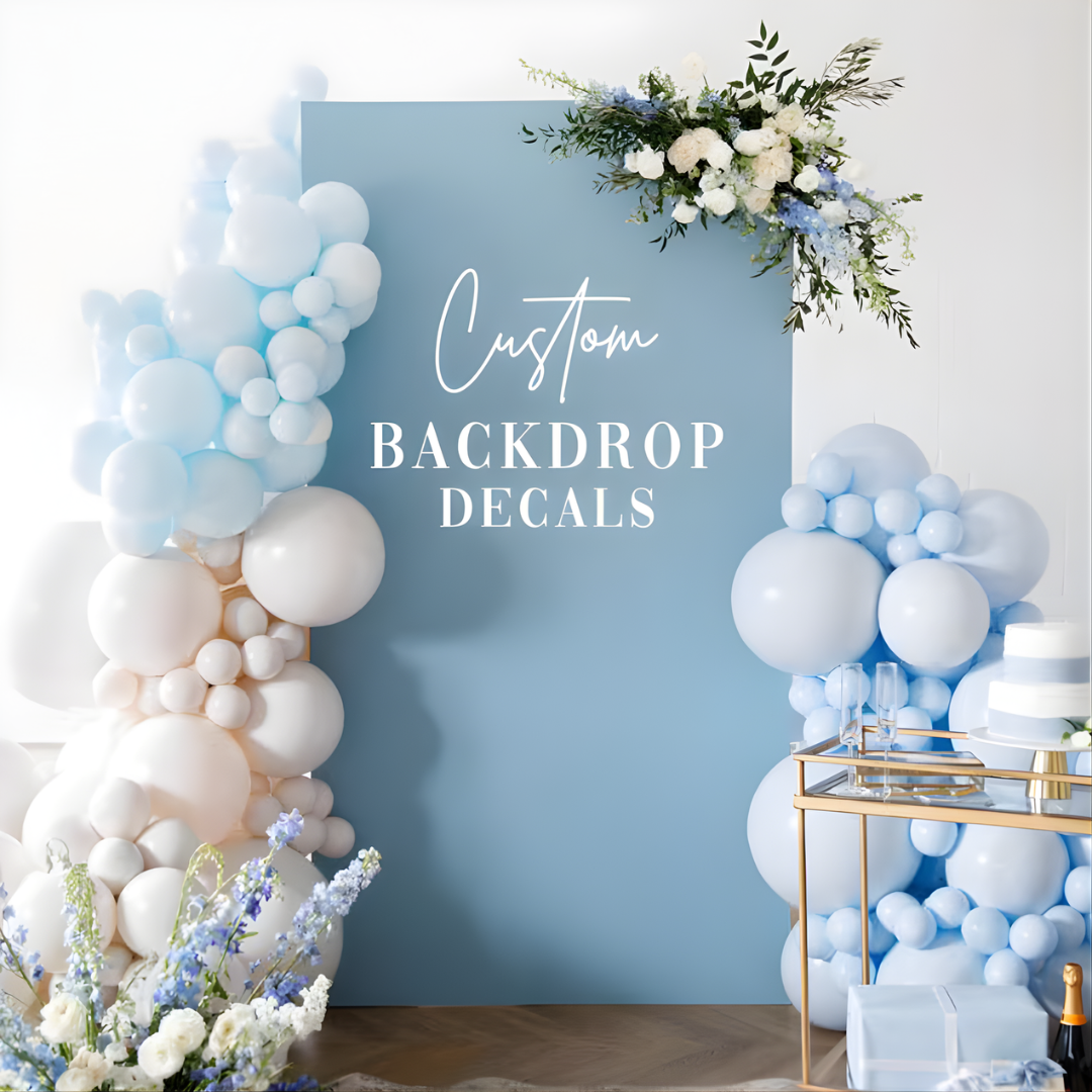 Custom backdrop decor for baby shower photos