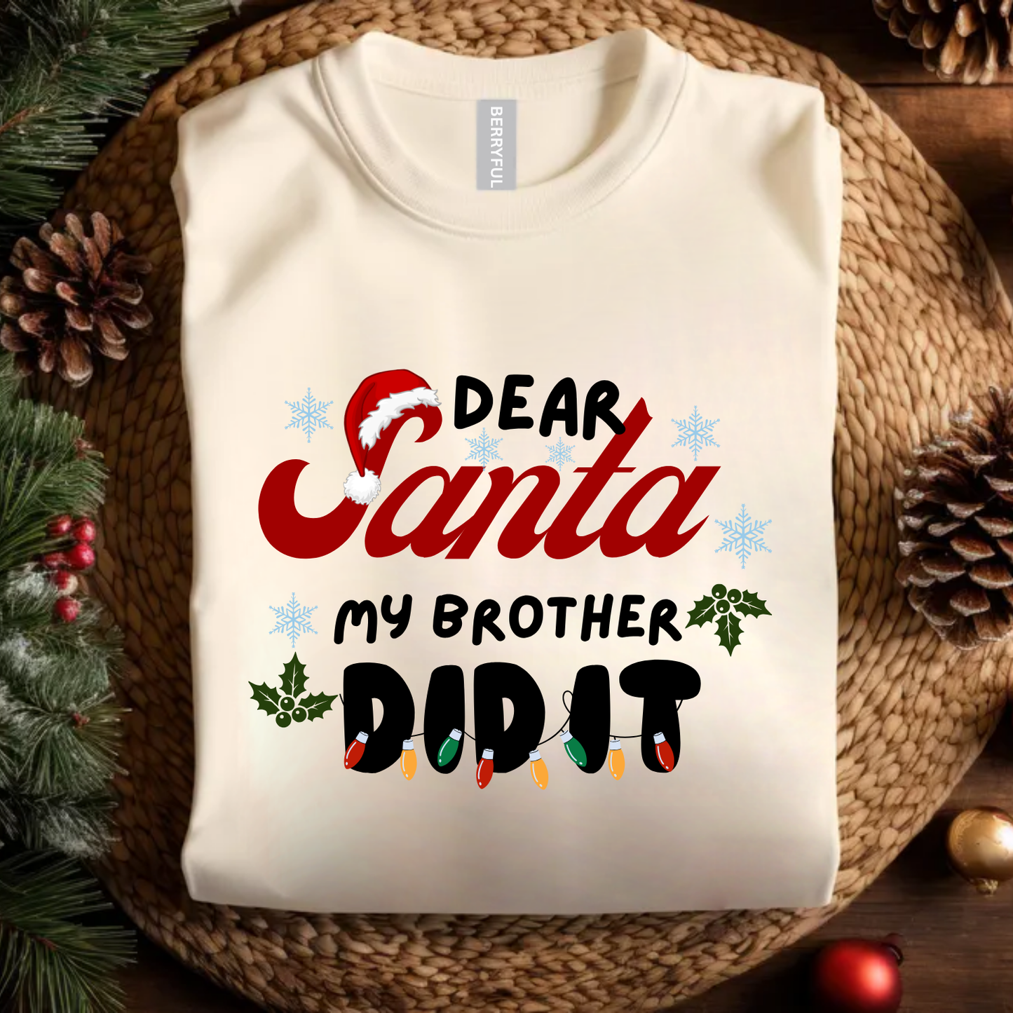 cute xmas sibling matching family tee for boys and girls