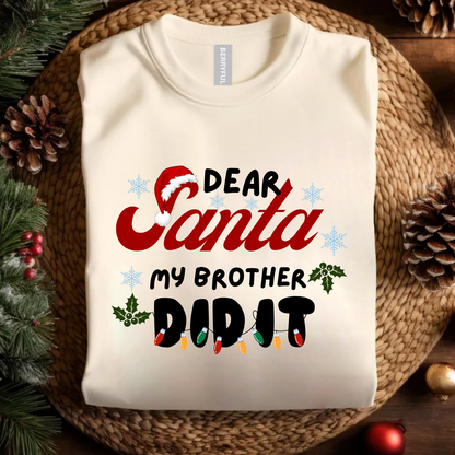 cute xmas sibling matching family tee for boys and girls