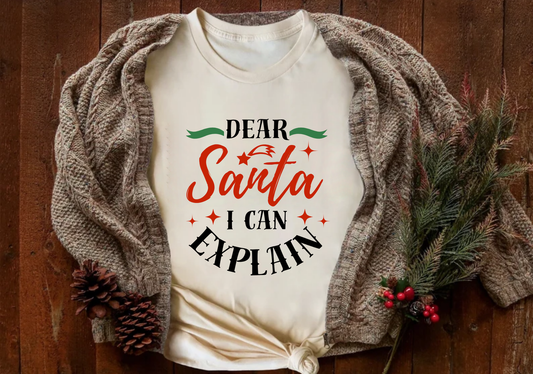 dear santa i can explain t-shirt funny christmas shirt