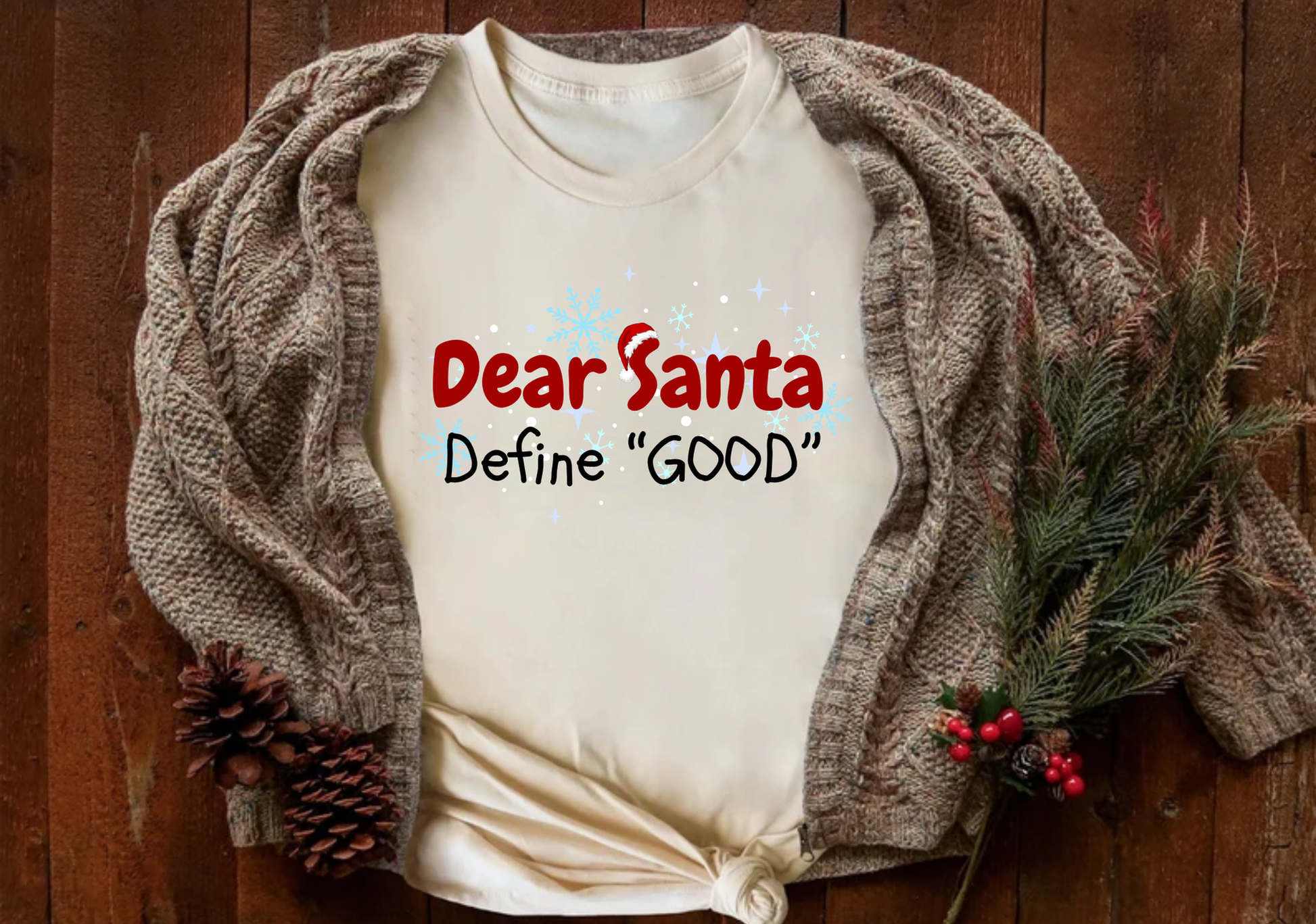 dear santa define good funny christmas shirt