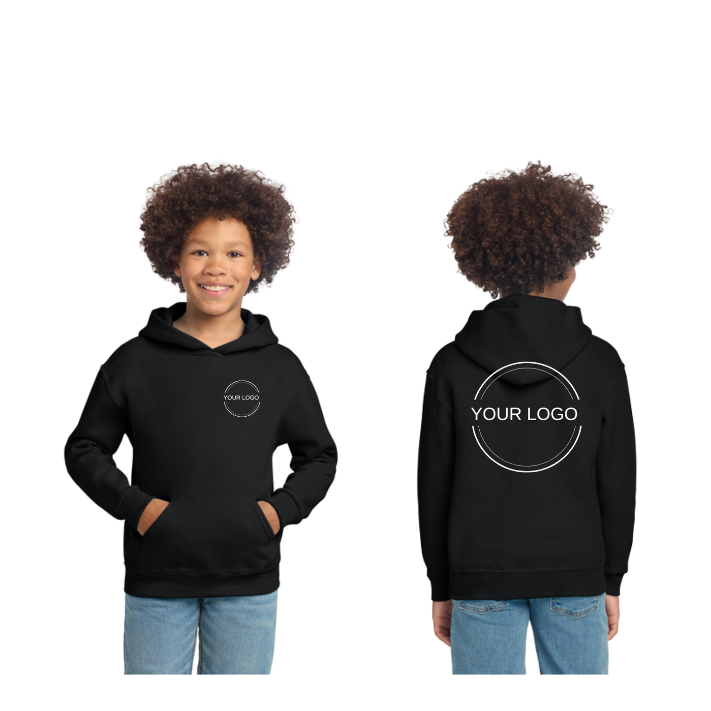 Design Your Own Hoodie Sweatshirt – Youth Kid Unisex Size Long Sleeve with Hat Premium Quality Personalized Prints