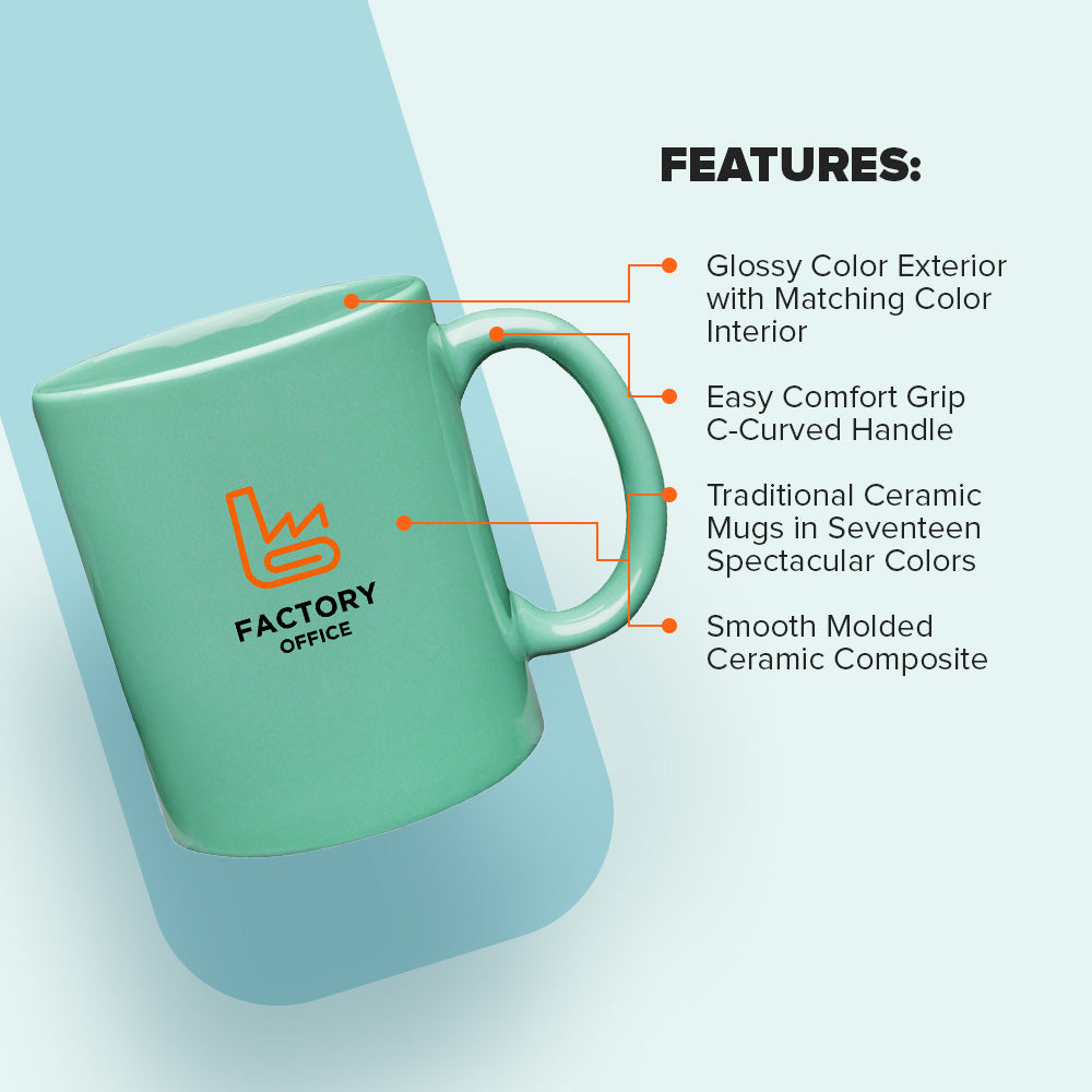 Custom 11 oz Ceramic Coffee Mug | Personalized Logo Mugs for Business & Events
