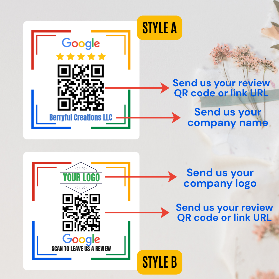 Custom Google Leave Us a Review Sticker with QR Code
