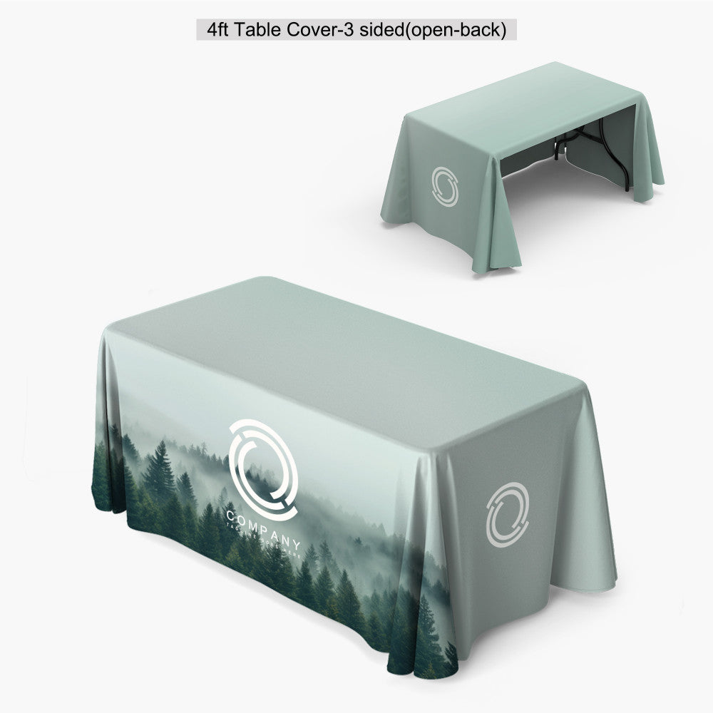 4ft custom table cover with full-color dye sublimation printing