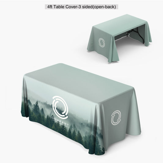 4ft custom table cover with full-color dye sublimation printing