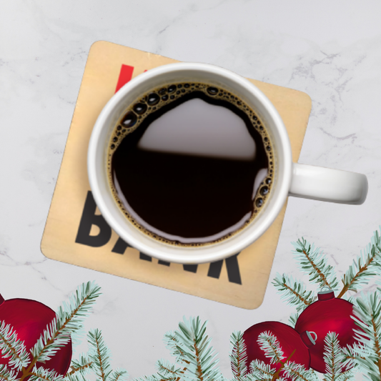 Baltic Birch Wooden Coasters – Personalized Drink Coaster Set (4)