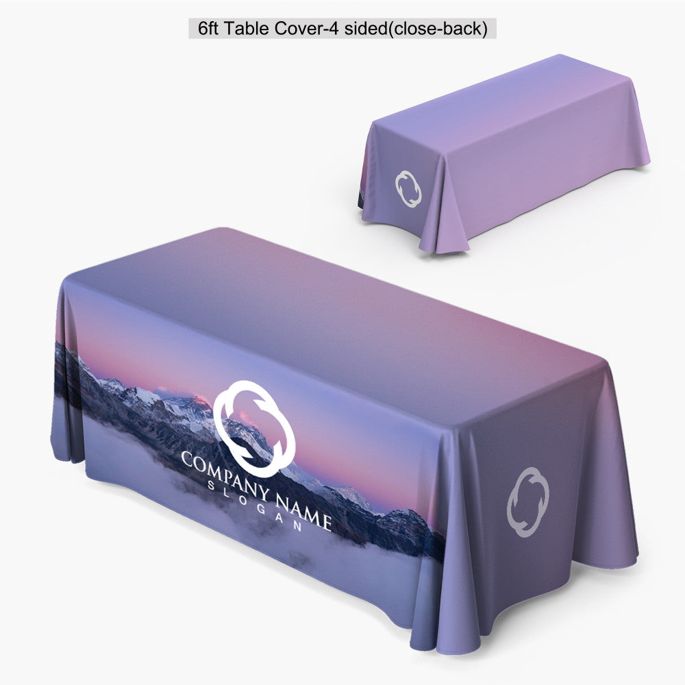 6ft custom table cover with full-color dye sublimation printing