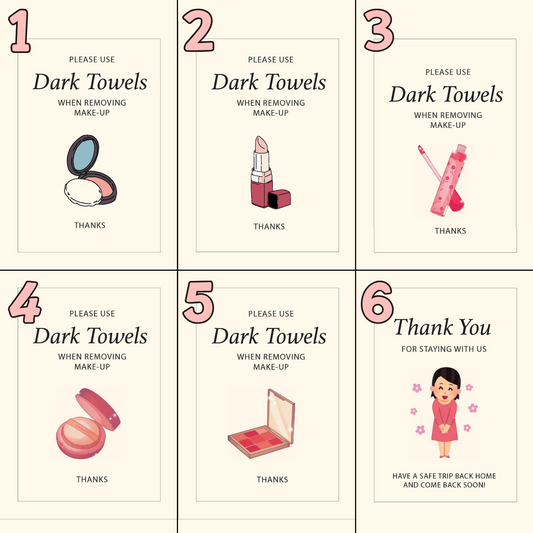 Sign - Please Use Dark Towel for vacation rental home reminder (6 pack Acrylic)