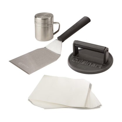 Cuisinart outdoor BBQ burger press and griddle kit