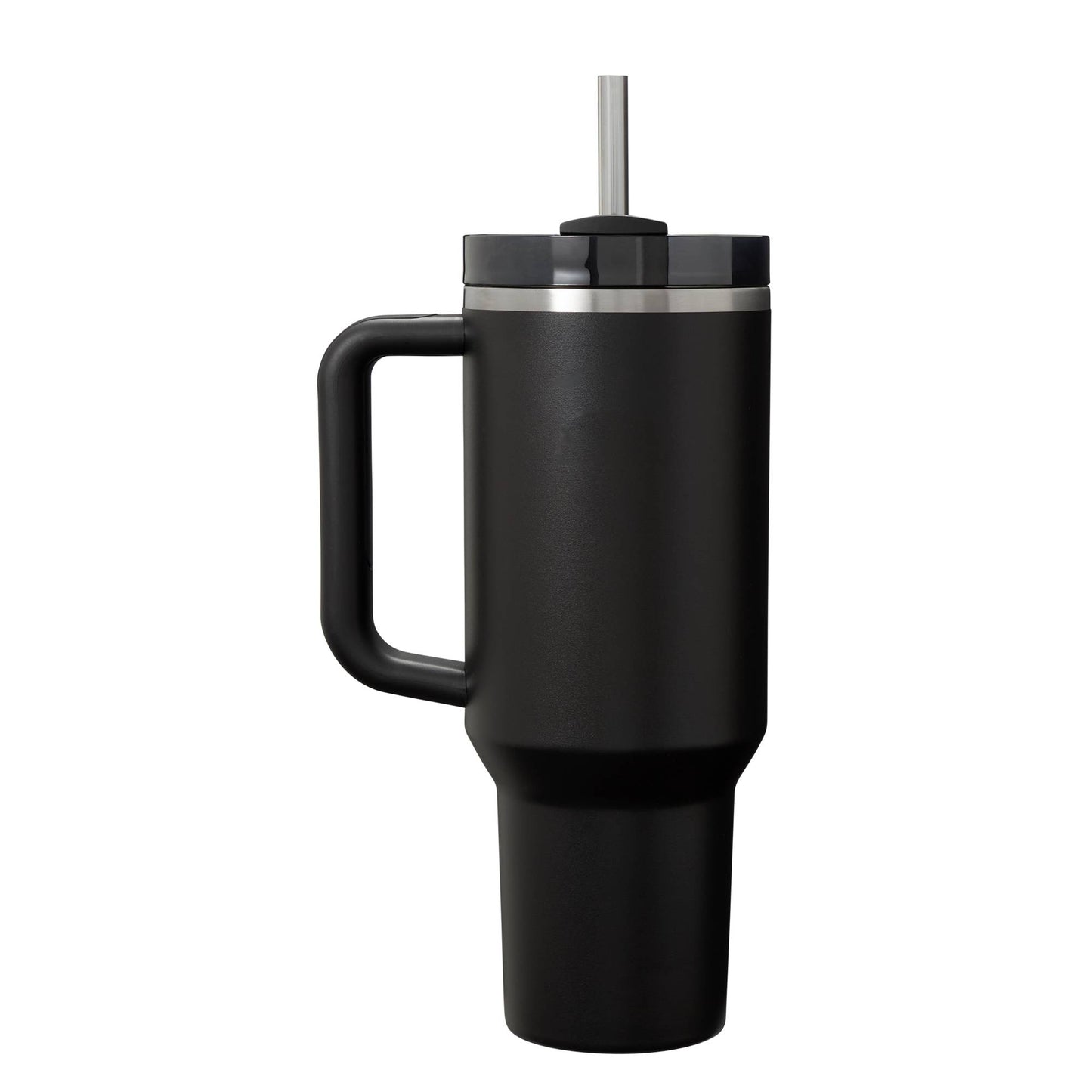 Stanley Black 40 oz reusable travel tumbler with straw