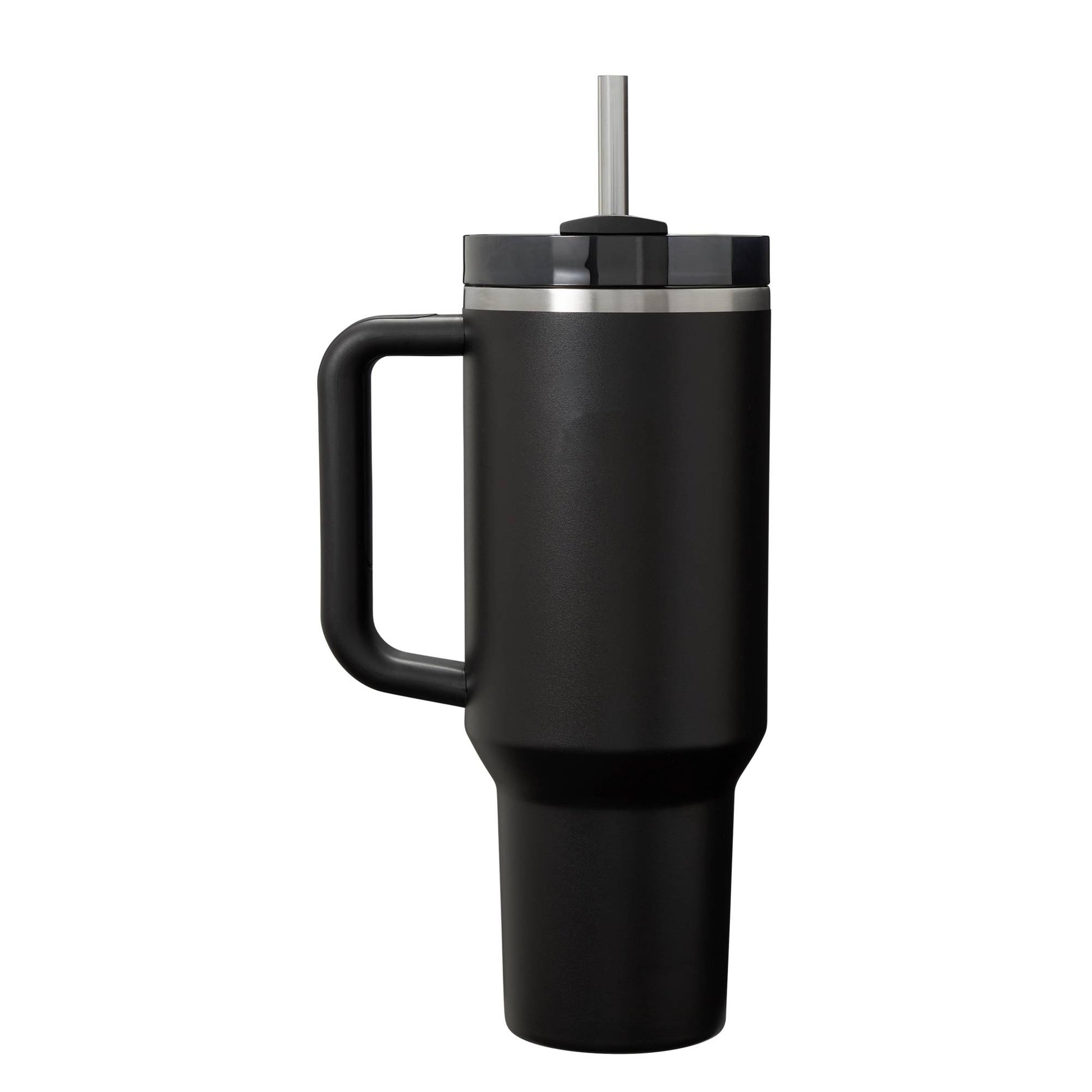 Stanley Black 40 oz reusable travel tumbler with straw