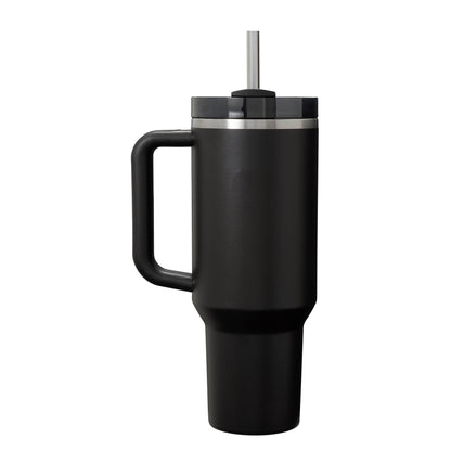 Stanley Black 40 oz reusable travel tumbler with straw