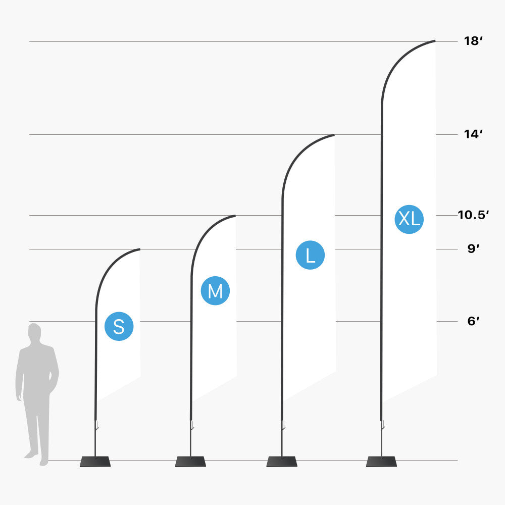 Measurement chart showing different sizes of outdoor arches with a person silhouette for scale.