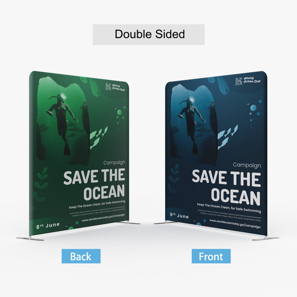 Portable tension fabric display with lightweight frame and carry bag